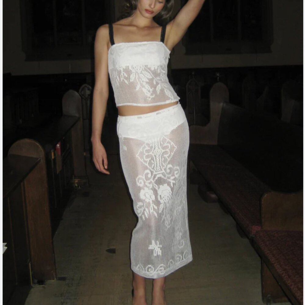With Jéan - NWT - Saint Midi Skirt | White S